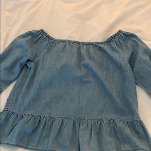 cupcakes and cashmere jean off the shoulder shirt